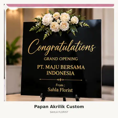 Papan Bunga Akrilik Tebo